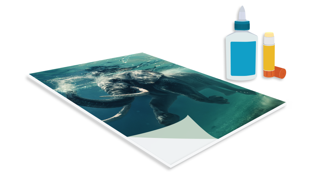 How to glue photos to foam board?
